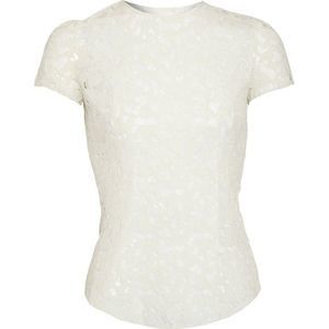 Nina Ricci Ivory Wool Lace SS Top US 10/ EU 44 NWT